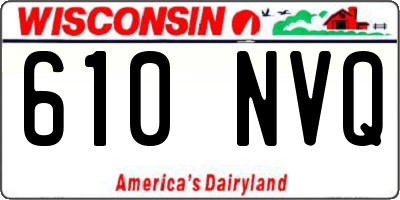WI license plate 610NVQ