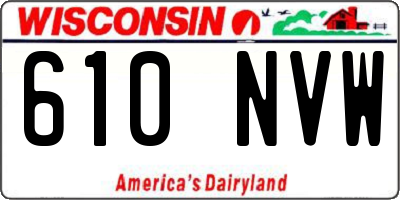 WI license plate 610NVW