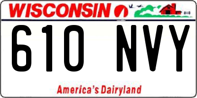 WI license plate 610NVY