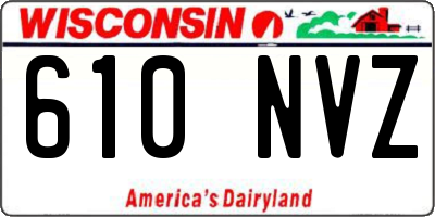WI license plate 610NVZ