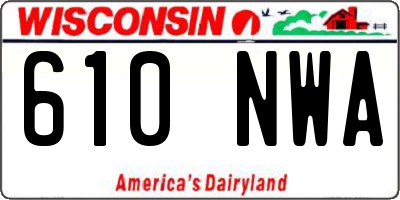 WI license plate 610NWA