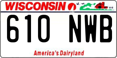 WI license plate 610NWB
