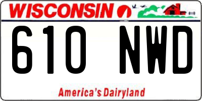 WI license plate 610NWD