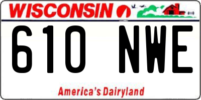 WI license plate 610NWE