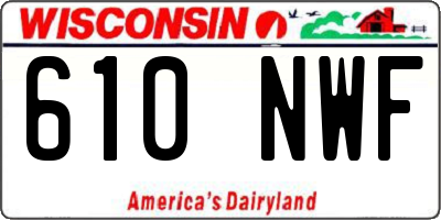 WI license plate 610NWF