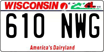 WI license plate 610NWG