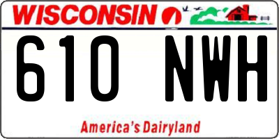 WI license plate 610NWH