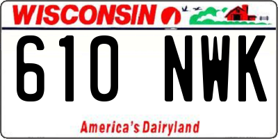WI license plate 610NWK