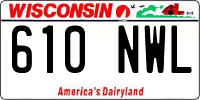 WI license plate 610NWL