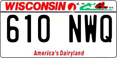 WI license plate 610NWQ