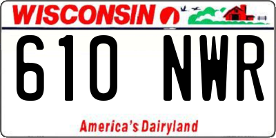 WI license plate 610NWR