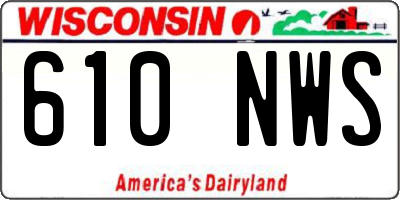 WI license plate 610NWS