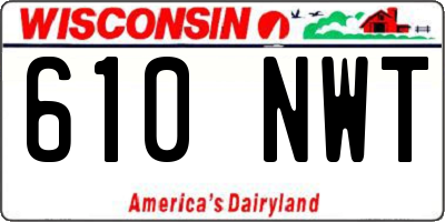WI license plate 610NWT