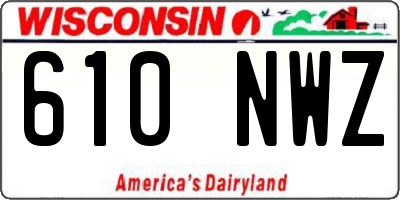 WI license plate 610NWZ