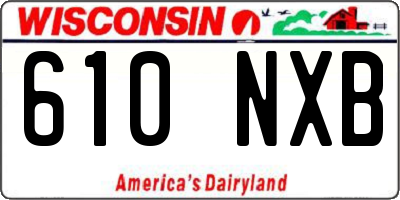 WI license plate 610NXB