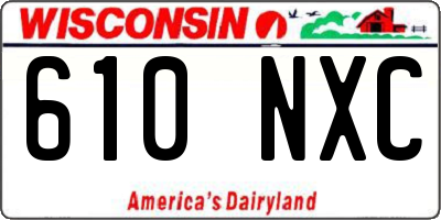 WI license plate 610NXC
