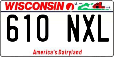 WI license plate 610NXL