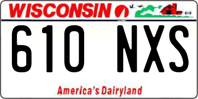 WI license plate 610NXS