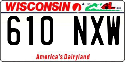 WI license plate 610NXW