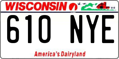WI license plate 610NYE