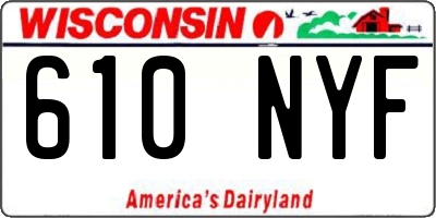 WI license plate 610NYF
