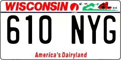 WI license plate 610NYG