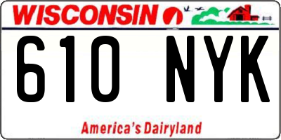 WI license plate 610NYK
