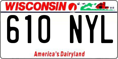 WI license plate 610NYL