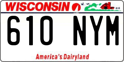 WI license plate 610NYM