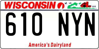 WI license plate 610NYN