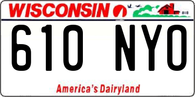 WI license plate 610NYO