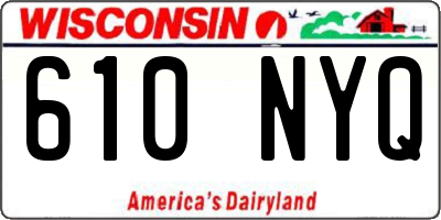 WI license plate 610NYQ