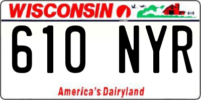 WI license plate 610NYR