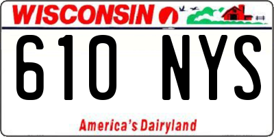 WI license plate 610NYS