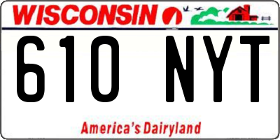 WI license plate 610NYT