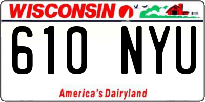 WI license plate 610NYU