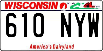 WI license plate 610NYW
