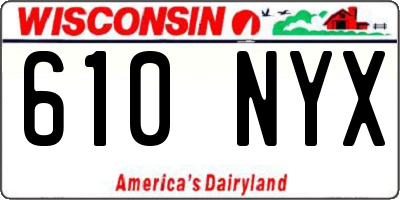 WI license plate 610NYX