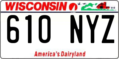 WI license plate 610NYZ