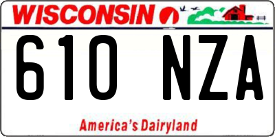 WI license plate 610NZA