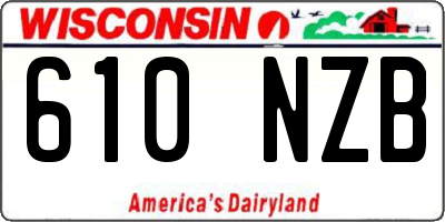 WI license plate 610NZB