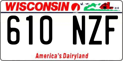 WI license plate 610NZF