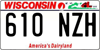 WI license plate 610NZH