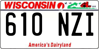 WI license plate 610NZI
