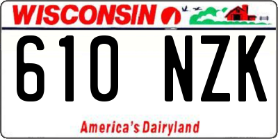 WI license plate 610NZK
