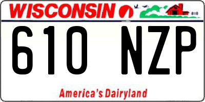 WI license plate 610NZP