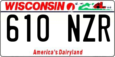 WI license plate 610NZR