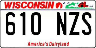 WI license plate 610NZS