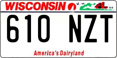 WI license plate 610NZT