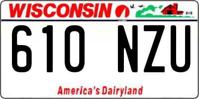 WI license plate 610NZU